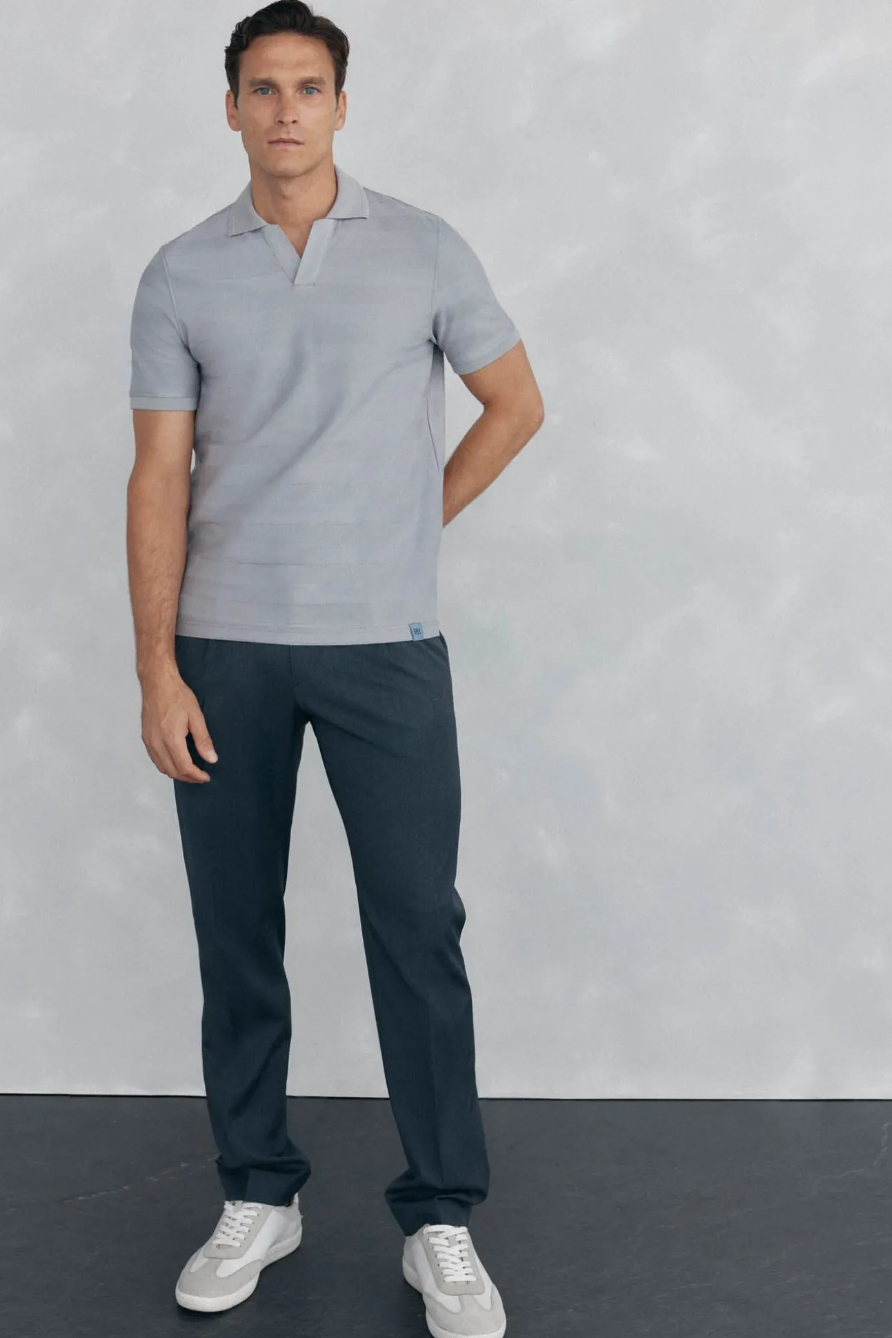 Polo estructura jacquard