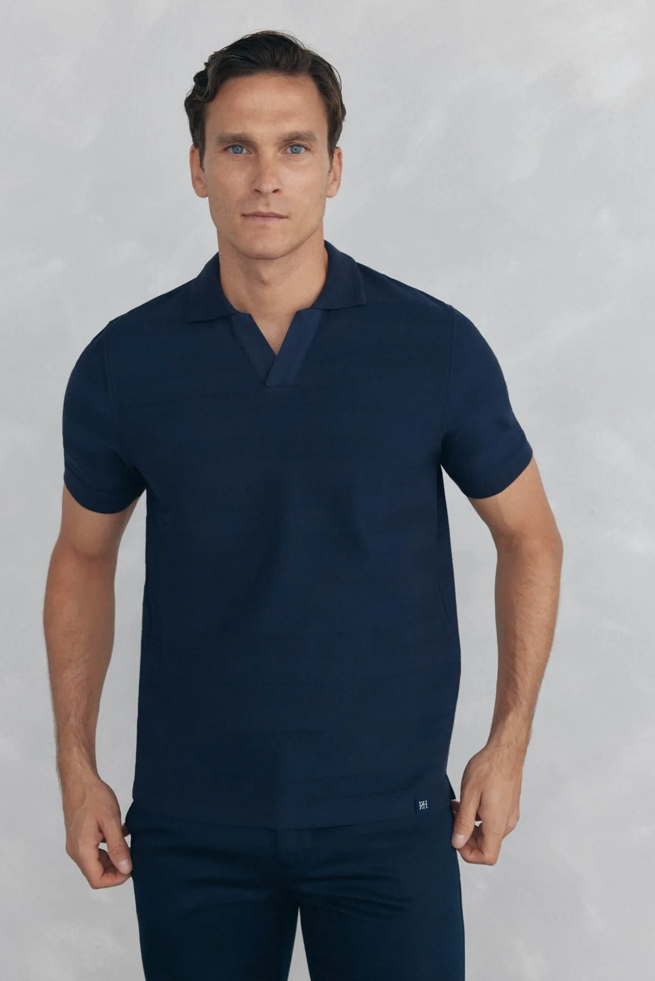 Polo estructura jacquard