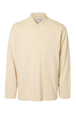 Polo jacquard de manga larga 100% algodón orgánico
