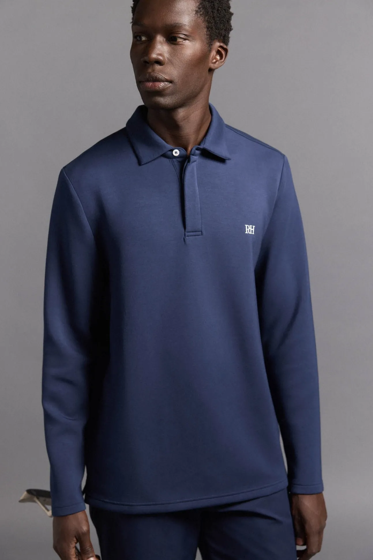 Polo liso manga larga golf