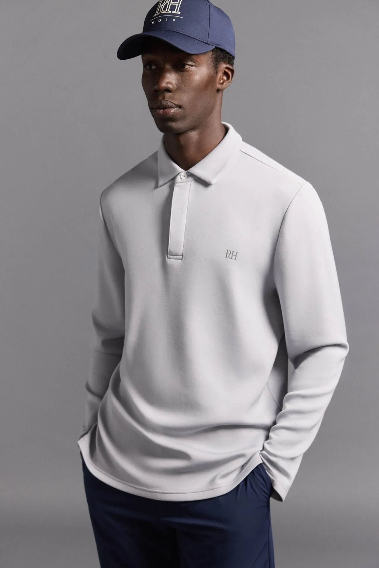 Polo liso manga larga golf
