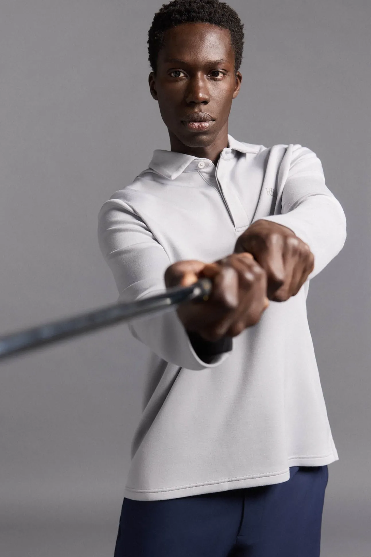Polo liso manga larga golf