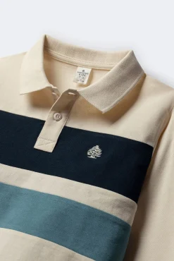 Polo manga larga detalle rayas niño