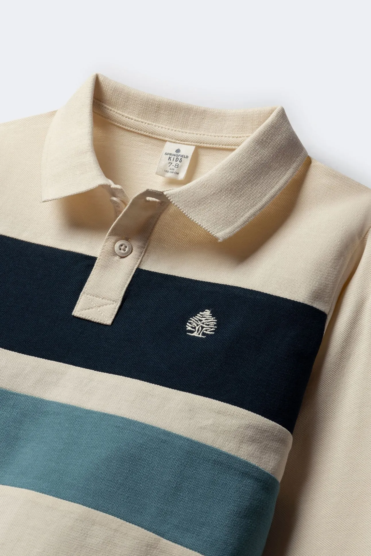 Polo manga larga detalle rayas niño