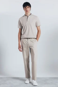 Polo piqué cuello mao slim fit