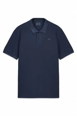 Polo piqué lavado bordado avión