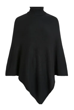 Poncho de punto con cuello vuelto