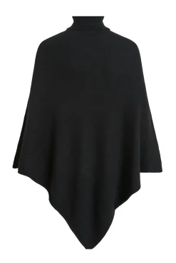 Poncho de punto con cuello vuelto