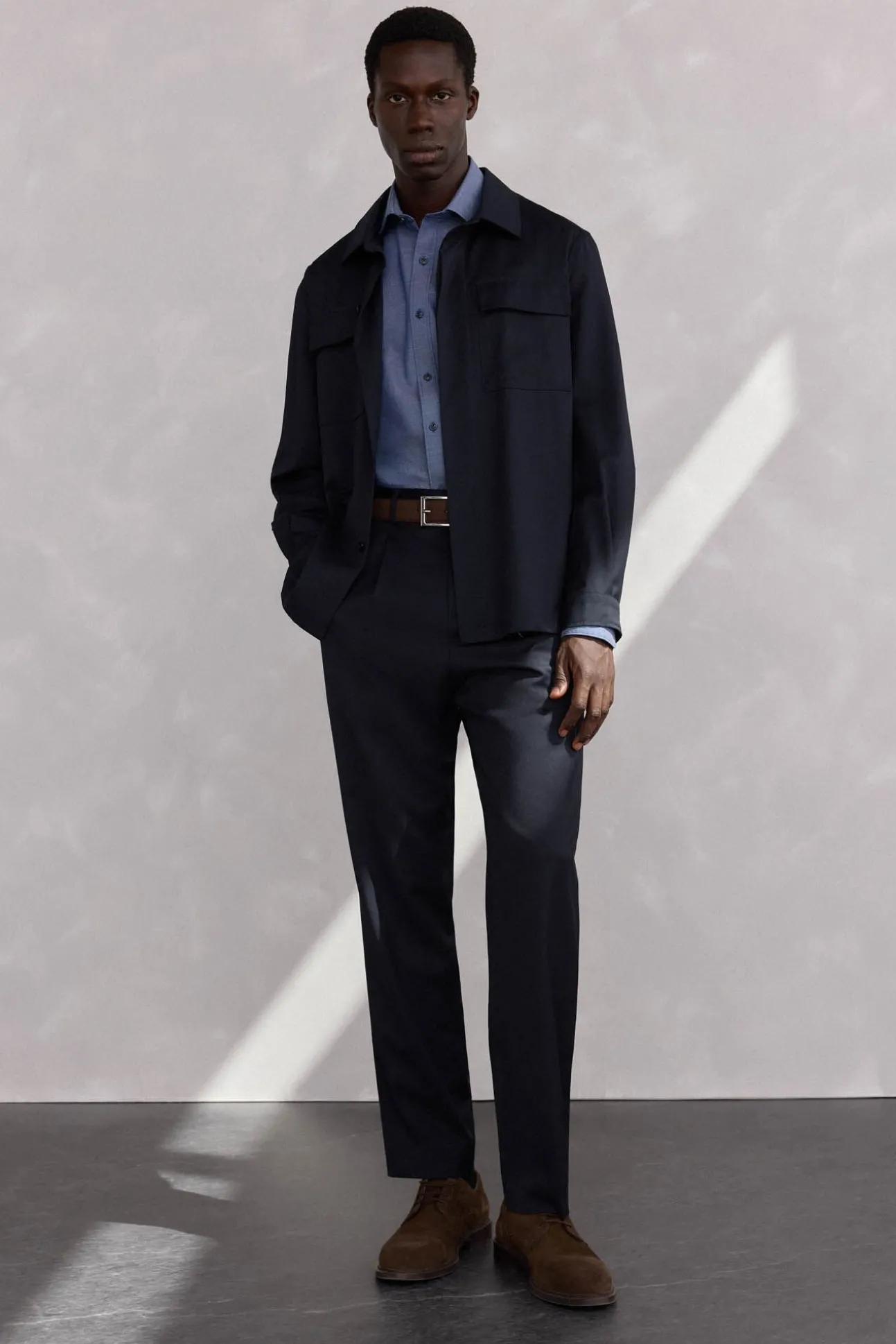 Sobrecamisa traje lana