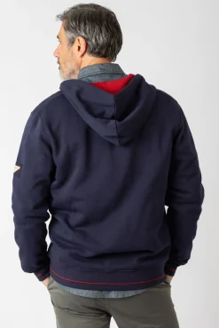 Sudadera abierta con capucha y bolsillos