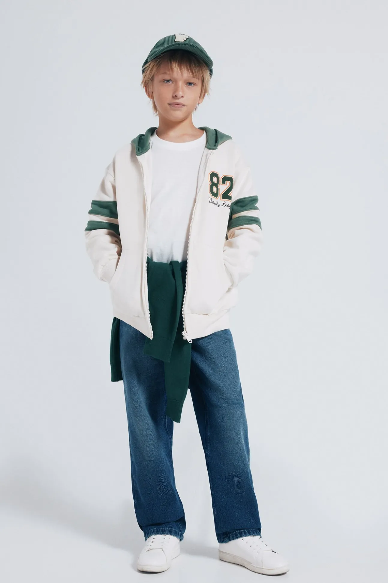 Sudadera capucha varsity niño