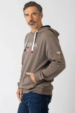 Sudadera con capucha y bolsillos