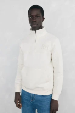 Sudadera cuello cremallera tejido técnico