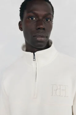 Sudadera cuello cremallera tejido técnico