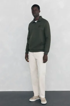 Sudadera cuello cremallera tejido técnico