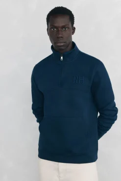 Sudadera cuello cremallera tejido técnico