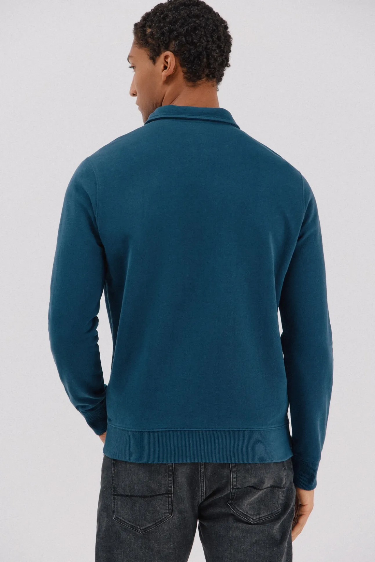 Sudadera cuello polo cremallera