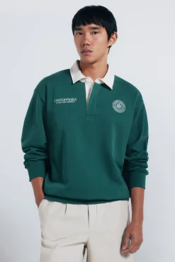 Sudadera cuello rugby