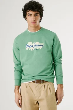 Sudadera de cuello redondo con logo y estampado.