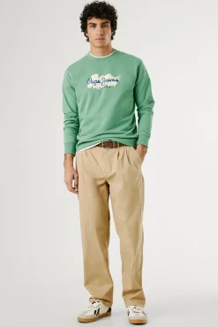Sudadera de cuello redondo con logo y estampado.