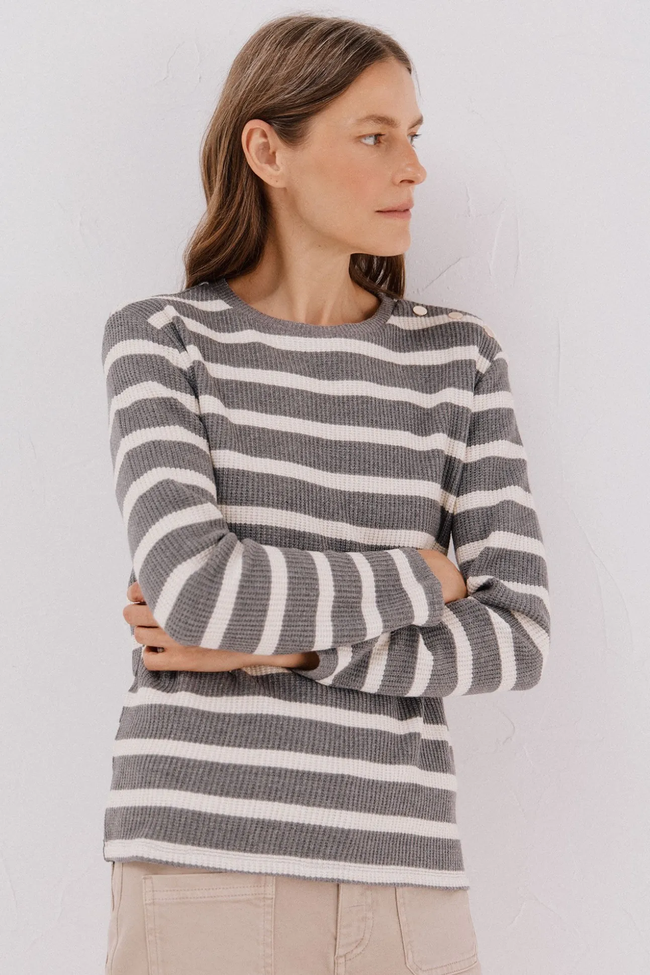 Sudadera estructura rayas