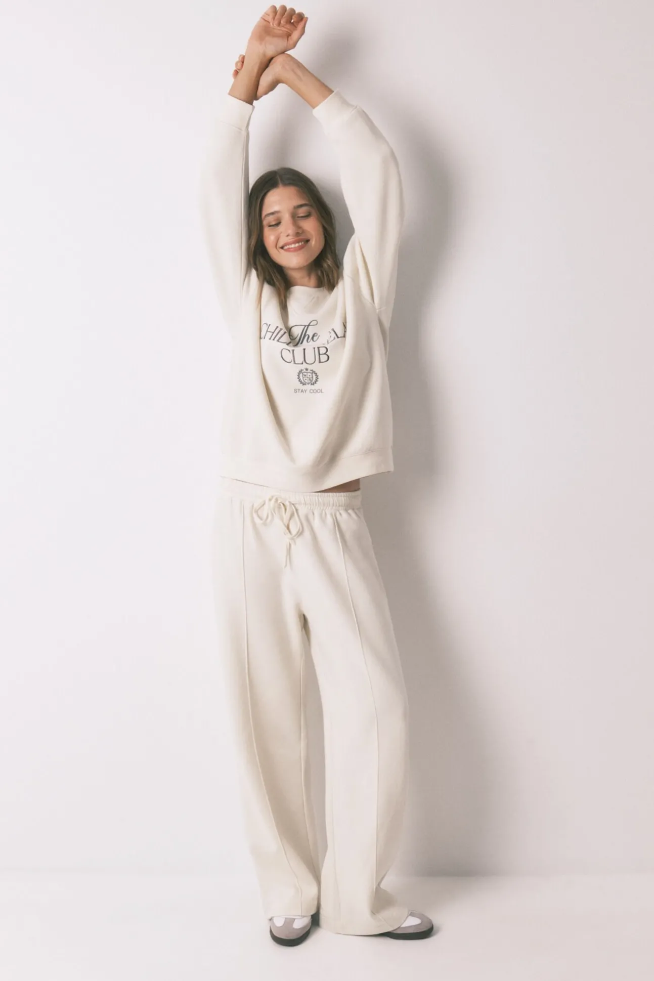 Sudadera felpa algodón blanco