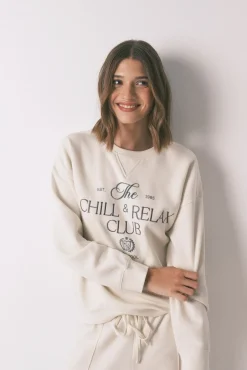 Sudadera felpa algodón blanco