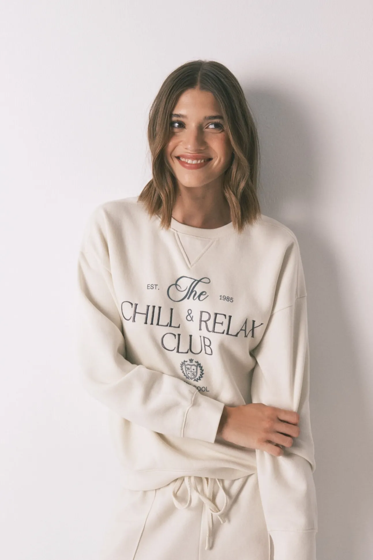 Sudadera felpa algodón blanco