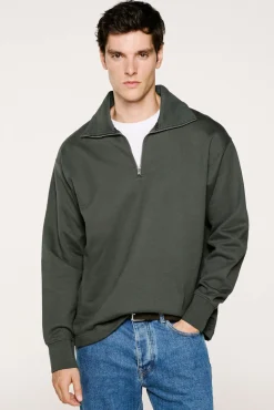 Sudadera media cremallera 100% algodón orgánico