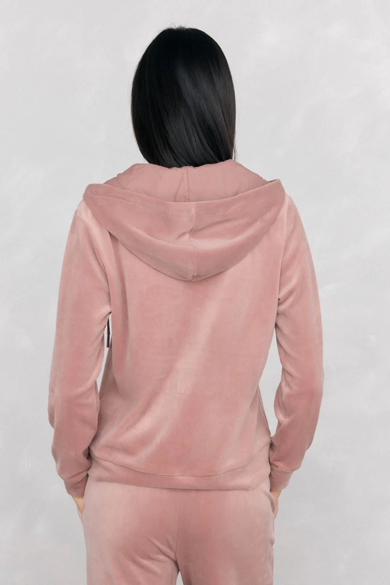 Sudadera terciopelo capucha activewear
