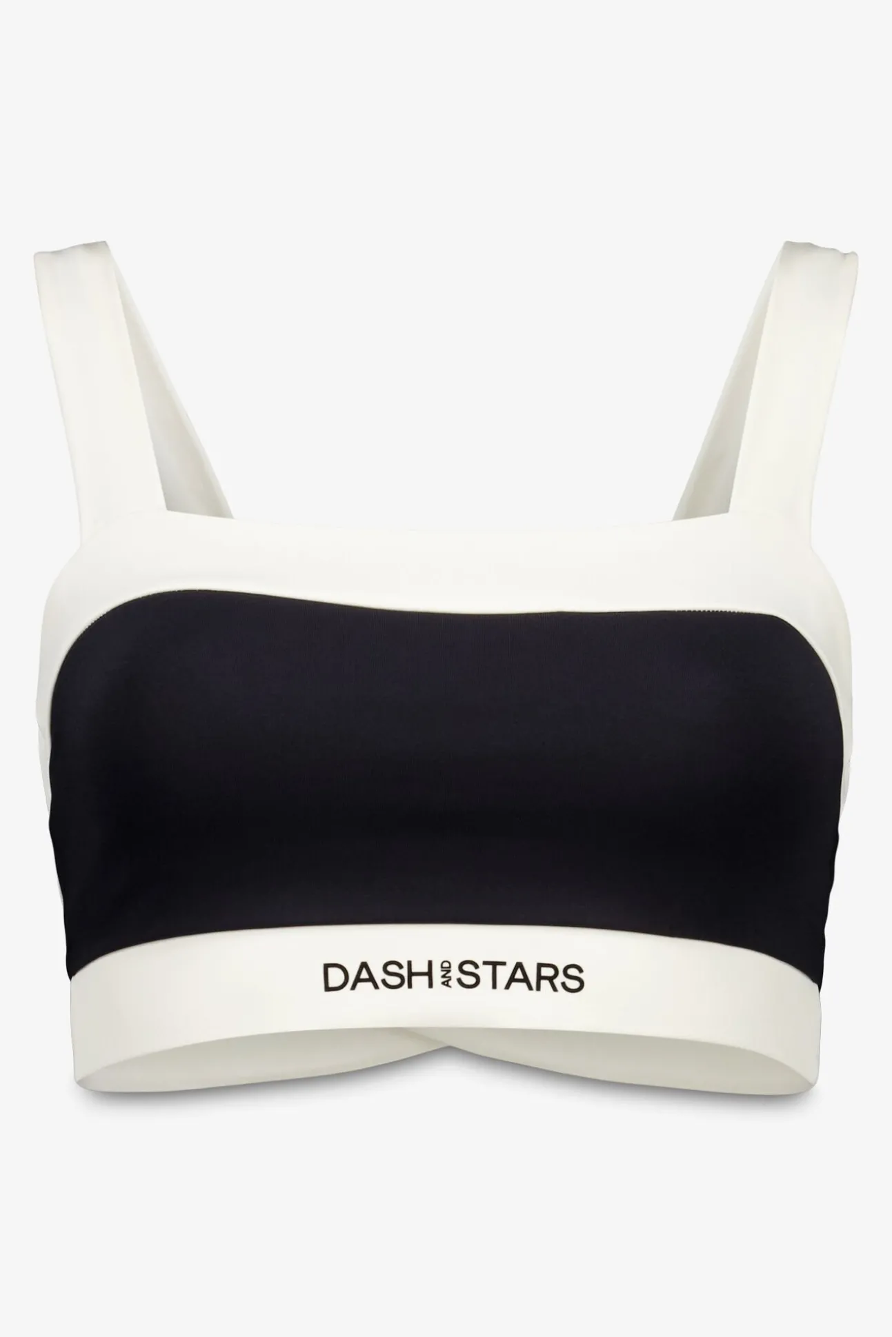 Sujetador deportivo 4D Stretch bandeau blanco y negro
