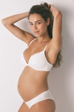 Sujetador 'maternity' CHARMING canalé blanco