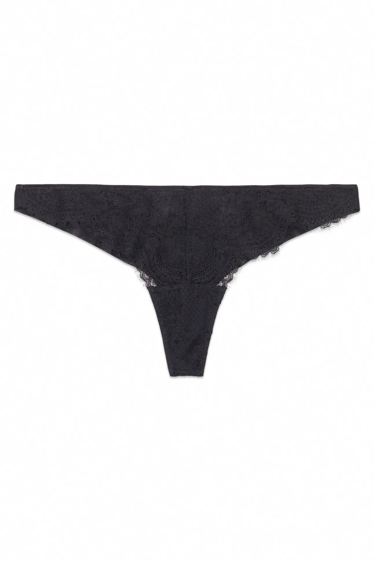 Tanga encaje tul negro