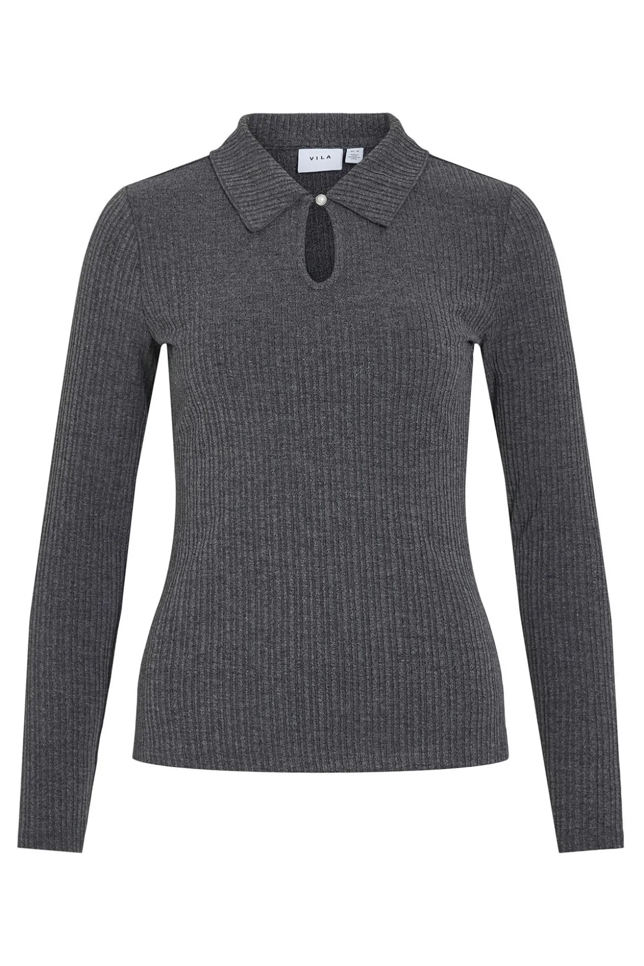 Top de manga larga con cuello polo