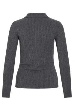 Top de manga larga con cuello polo