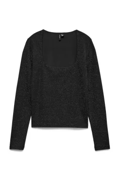 Top de manga larga escote cuadrado