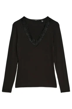 Top de manga larga y cuello pico