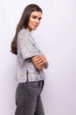 Top lentejuelas y flecos