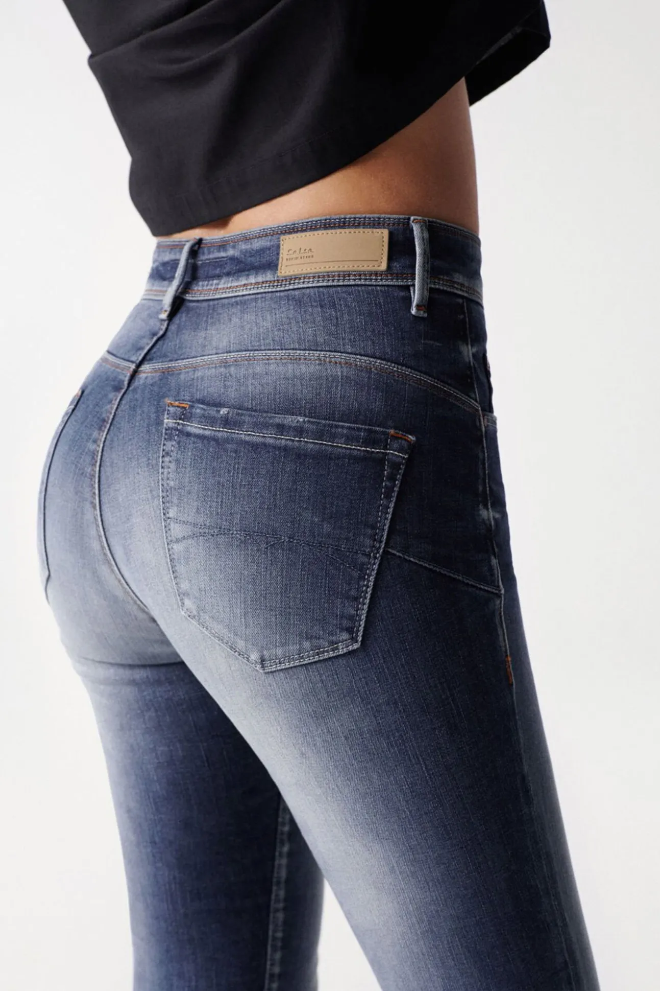 Vaqueros faith push in cropped lavado premium