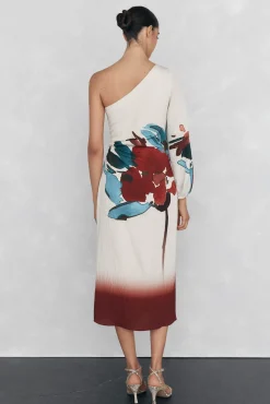 Vestido asimétrico estampado