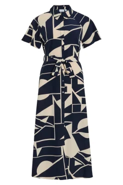 Vestido camisero anudado midi