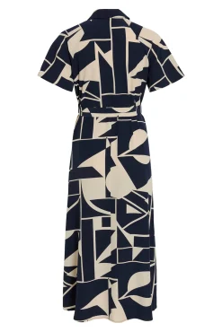 Vestido camisero anudado midi