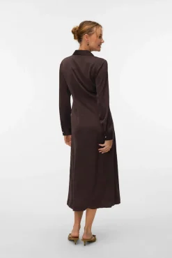 Vestido camisero efecto satinado