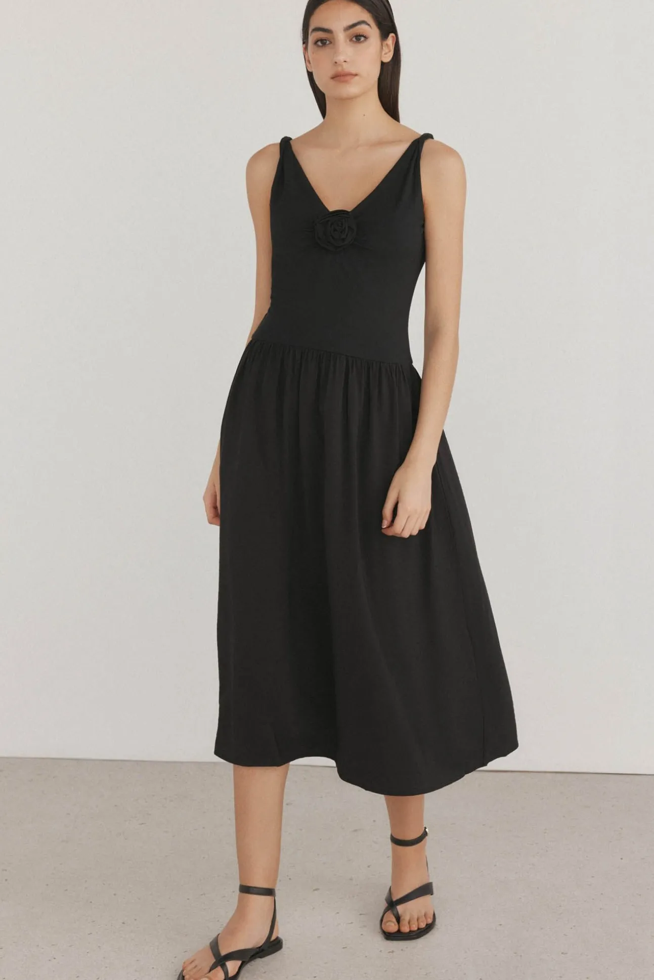 Vestido combinado flor