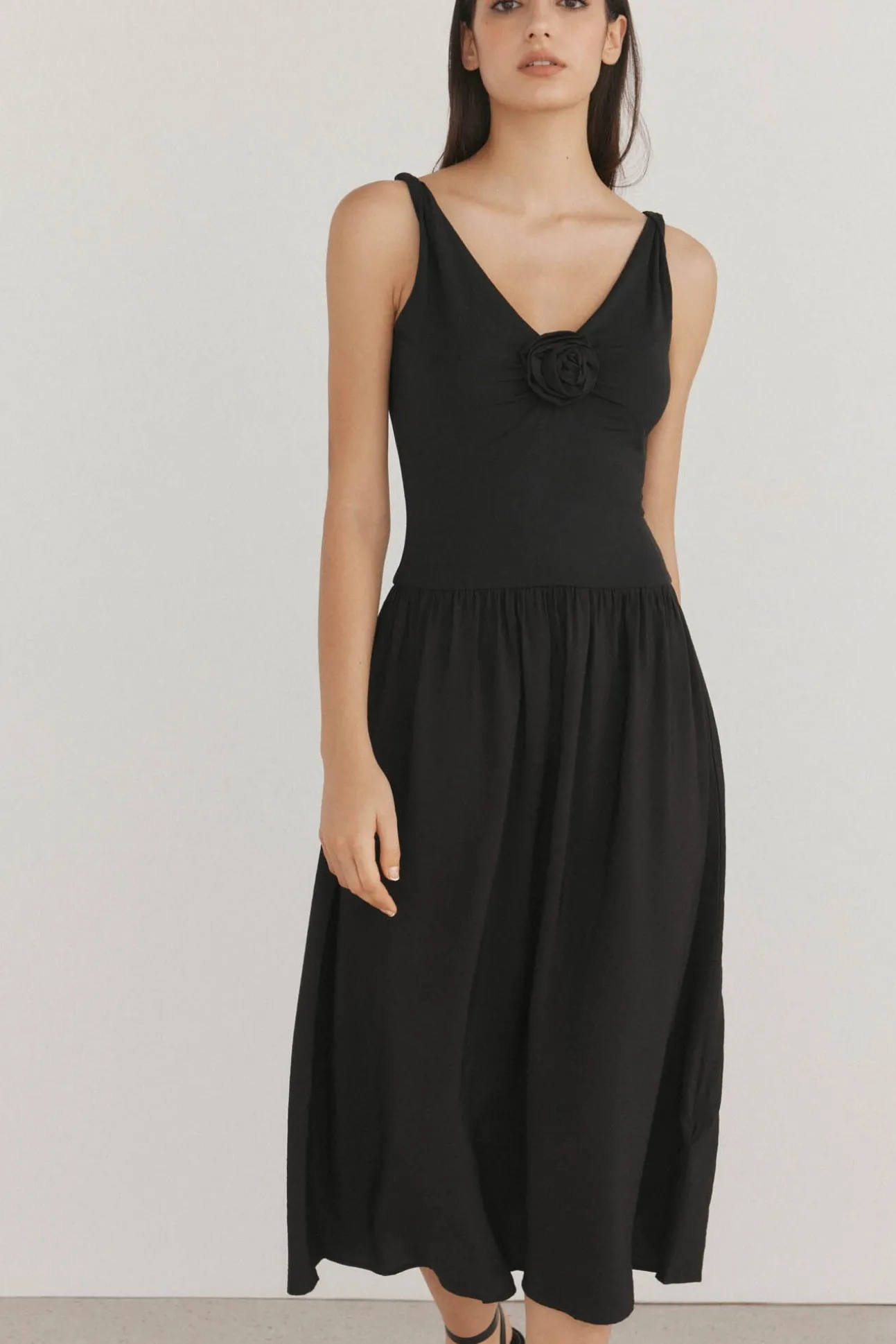 Vestido combinado flor