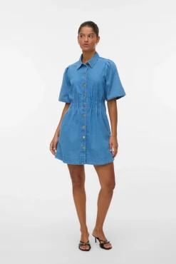 Vestido corto de algodón