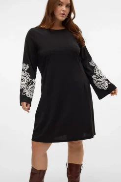 Vestido corto manga larga Curve