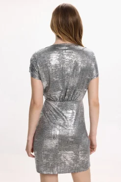 Vestido corto metalizado