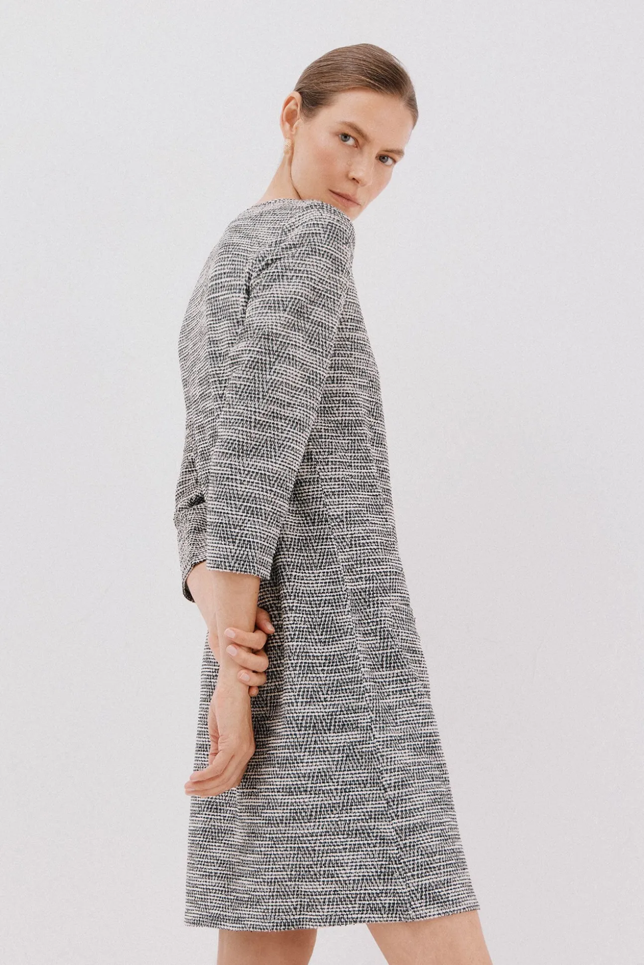 Vestido corto tweed