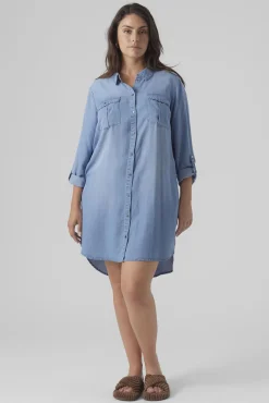 Vestido corto vaquero talla grande